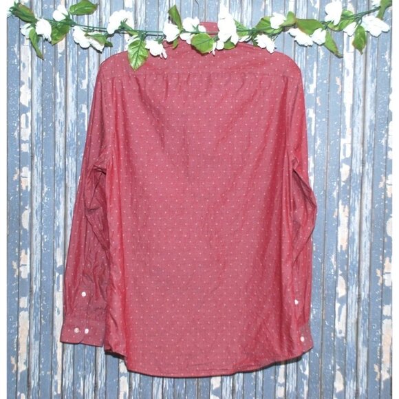 Tommy Hilfiger Men's Maroon Shirt Size 15.5 32/33 Button Up Collar LS Cotton - Picture 4 of 7